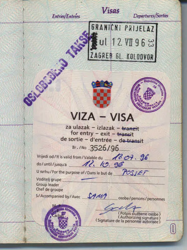 Visa croate