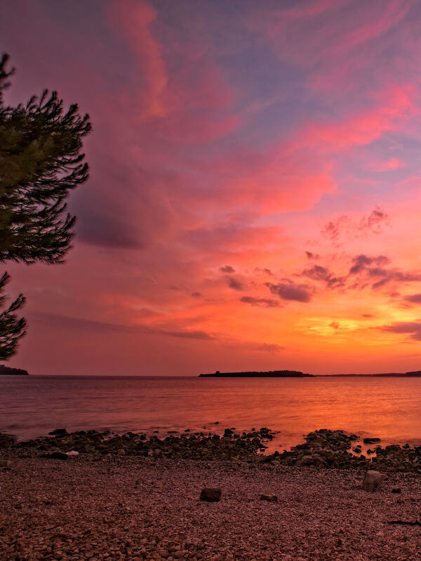 brijuni au coucher du soleil