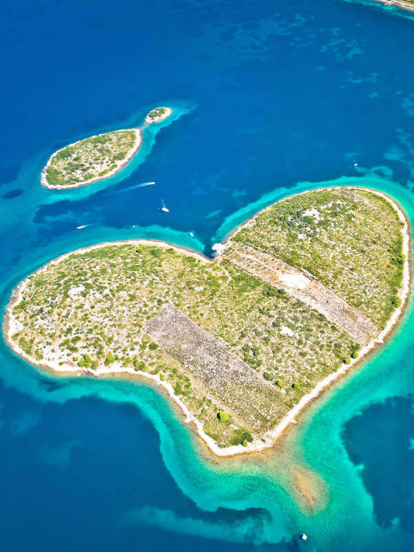 Galesnjak, l’île en forme de coeur