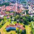 Le château de Varazdin au premier plan de la ville