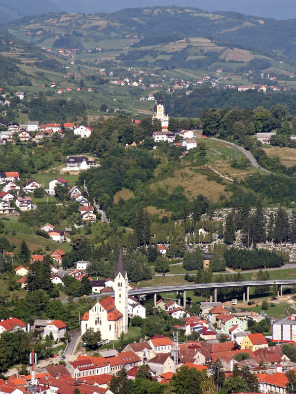 Vue aérienne de krapina