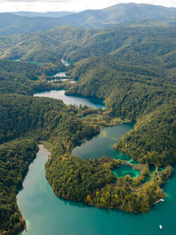 Vue sur les lacs de Plitvice