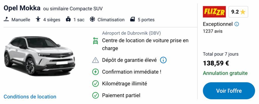 location suv dubrovnik